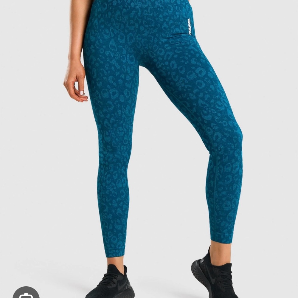 Gymshark Teal Leopard Print Leggings